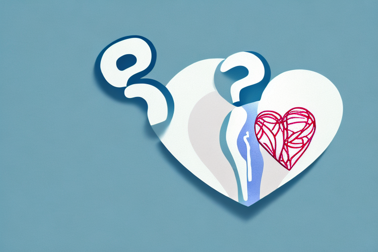 A broken heart intertwined with a positive pregnancy test and a question mark