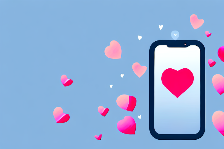 A smartphone with a heart-shaped icon on the screen