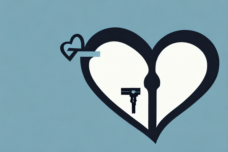 A symbolic representation of a heart and a key