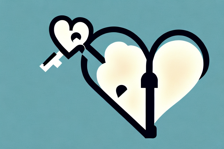 A symbolic scene featuring a heart-shaped key approaching a lock