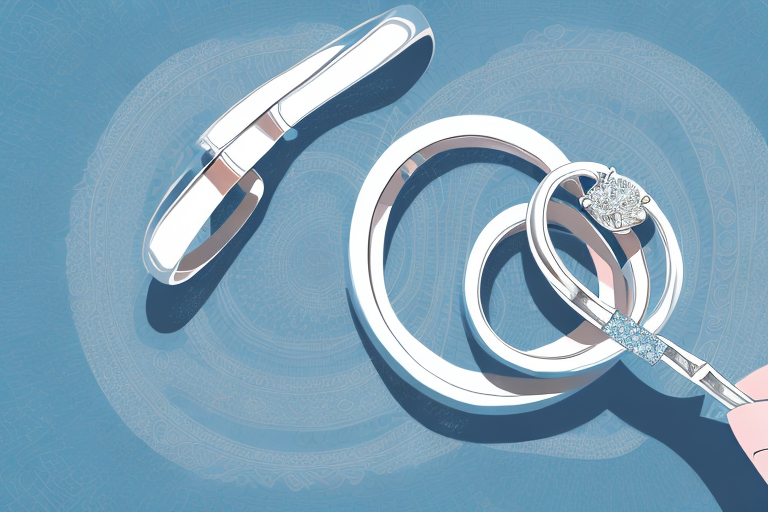 Two wedding rings being pulled apart